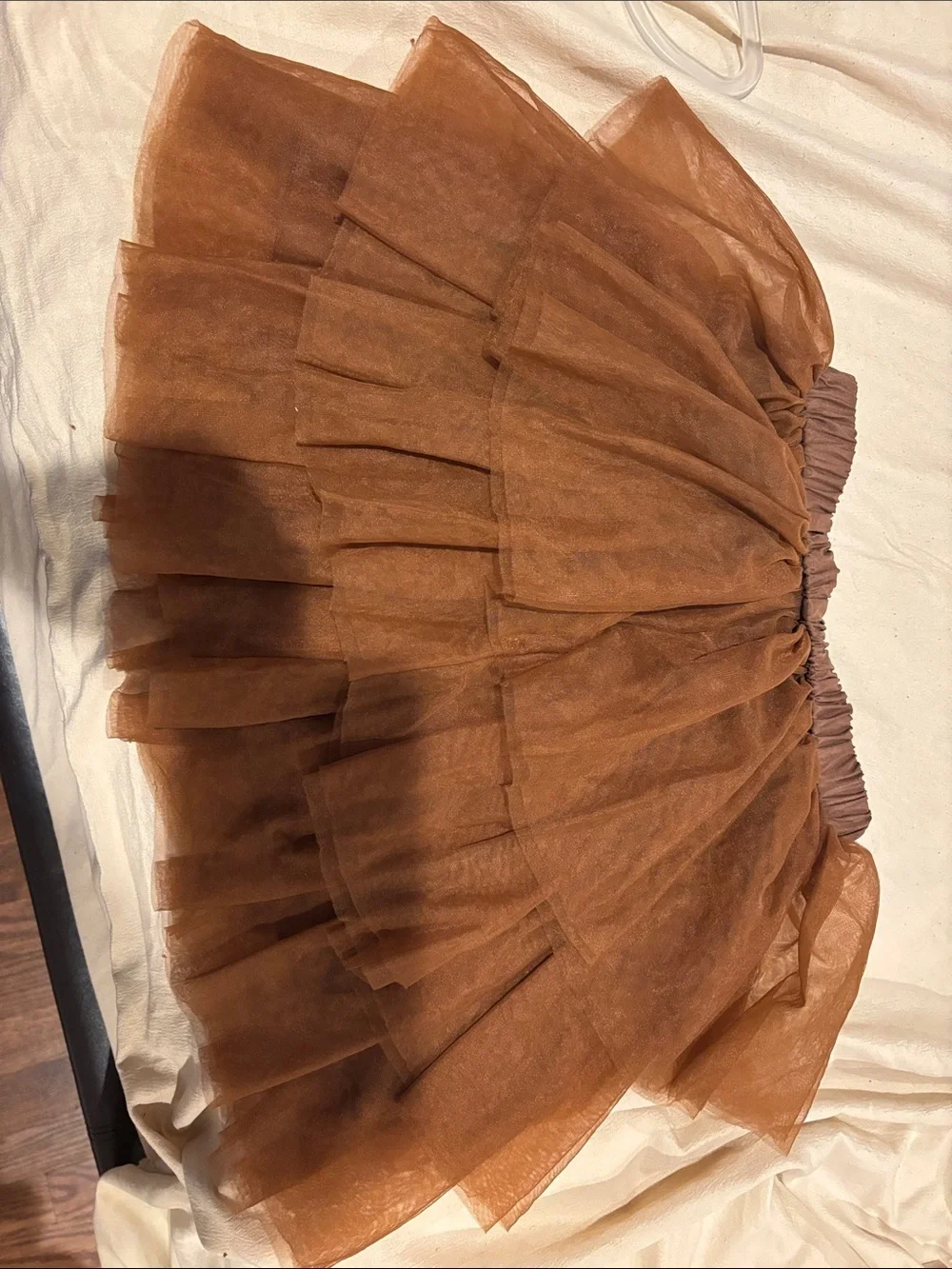 Girls Pink Turkey Sweatshirt & Brown Tulle Skirt Set